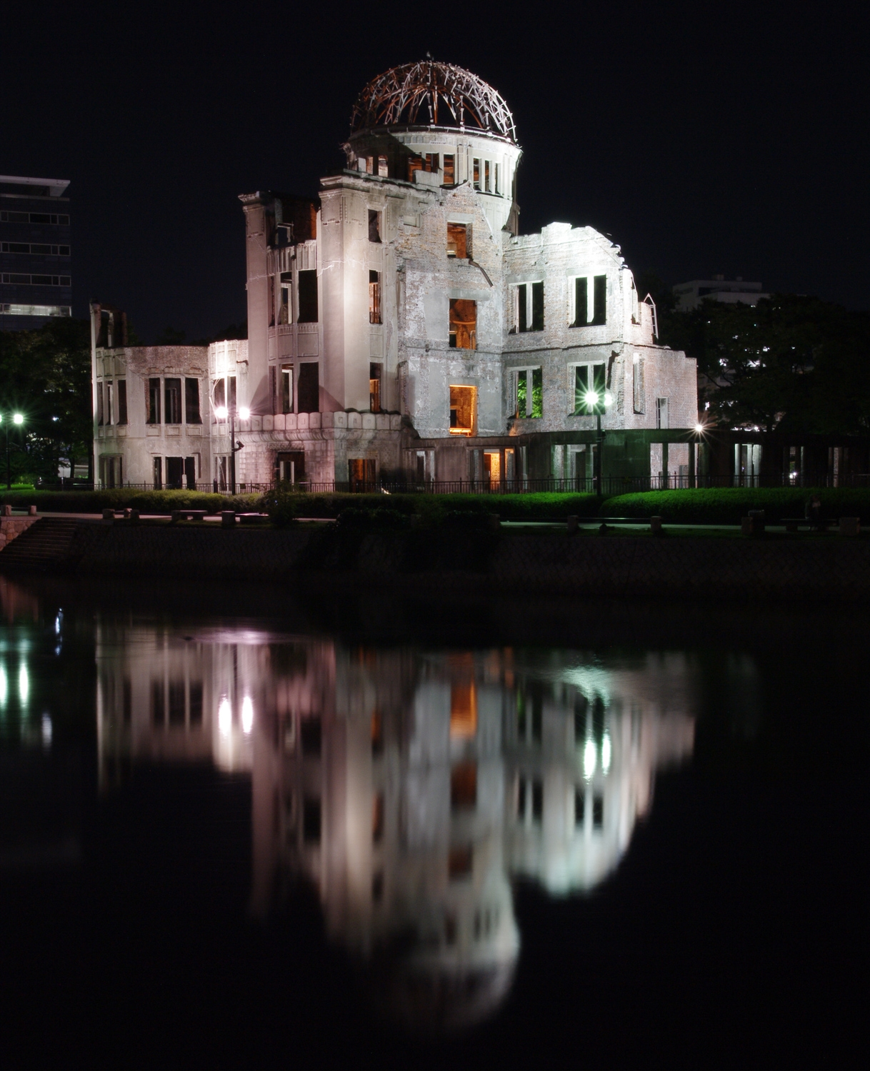 Atom Bomb Dome At Night