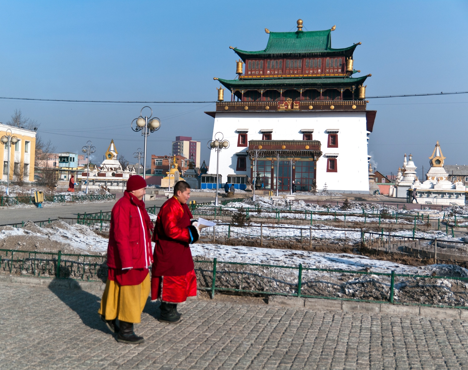 Buddists At Gandantegchinlen Monastery 