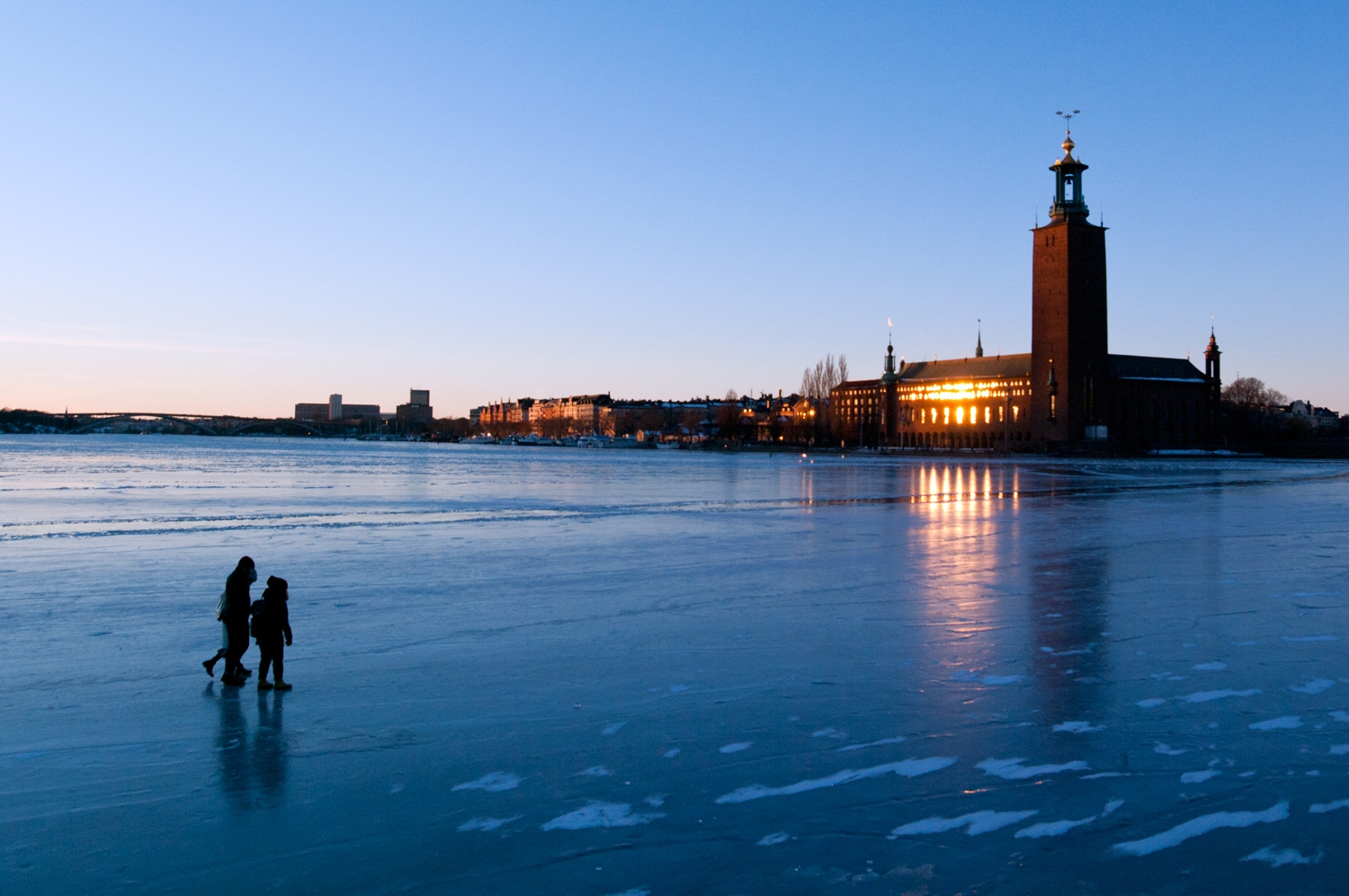 Ice Skating At Sunset