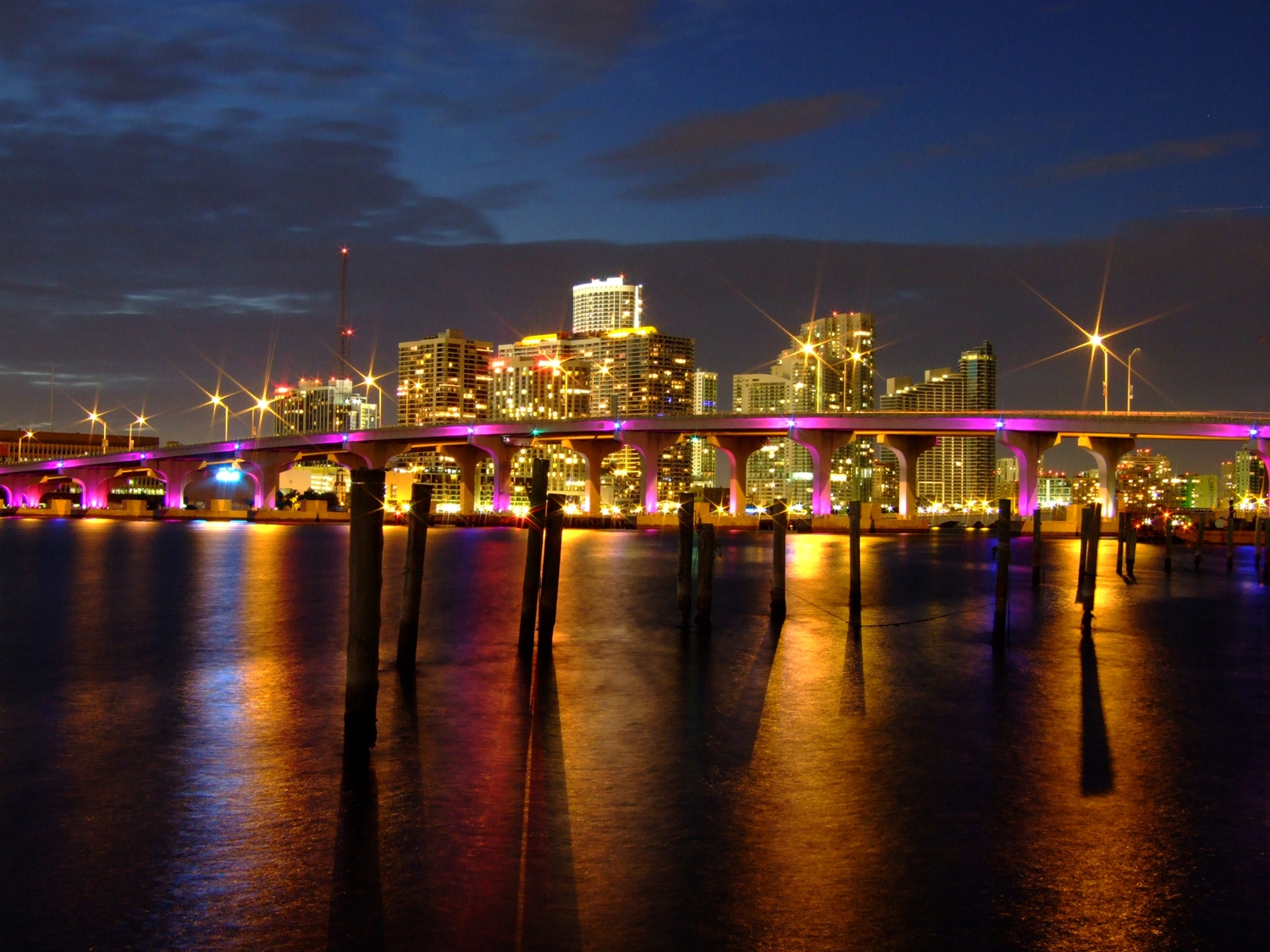 Miami Skyline At Night