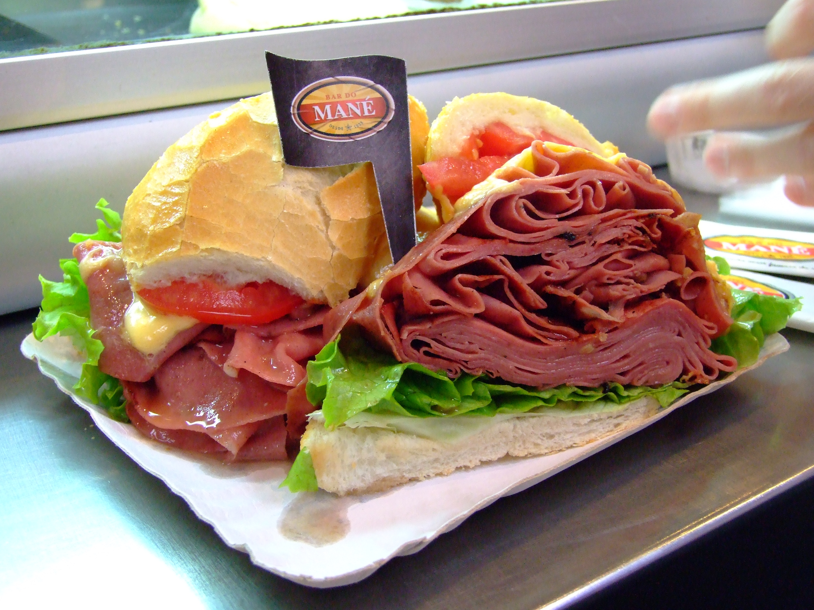 Mortadella Sandwich At The Market