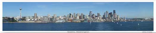 Seattle Washington Skyline during the day Panorama